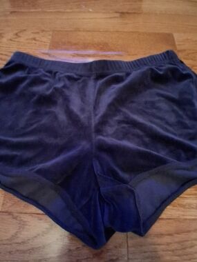 Hollister Navy Blue Velvet Dolphin Lounge Shorts Womens Medium Velour Athletic